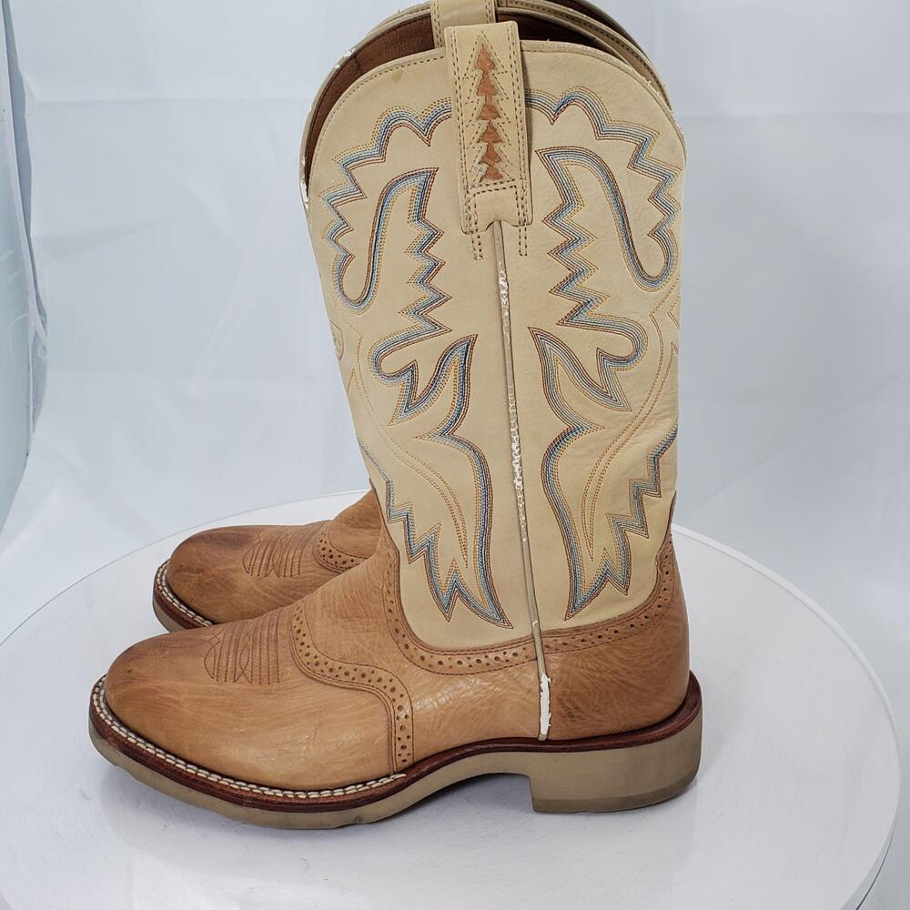 Ariat Western Boots Men 9.5 D/42.5 Tan Leather Round Toe Pull On Work 38721